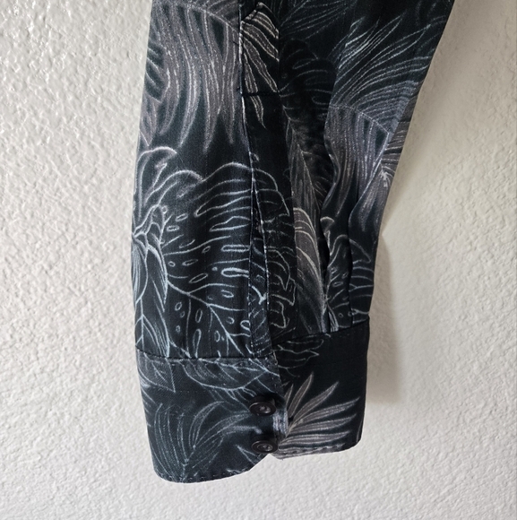 TOMMY BAHAMA Big And Tall Silk Luminescent Fronds Long Sleeve Shirt  size XXL - Picture 7 of 16